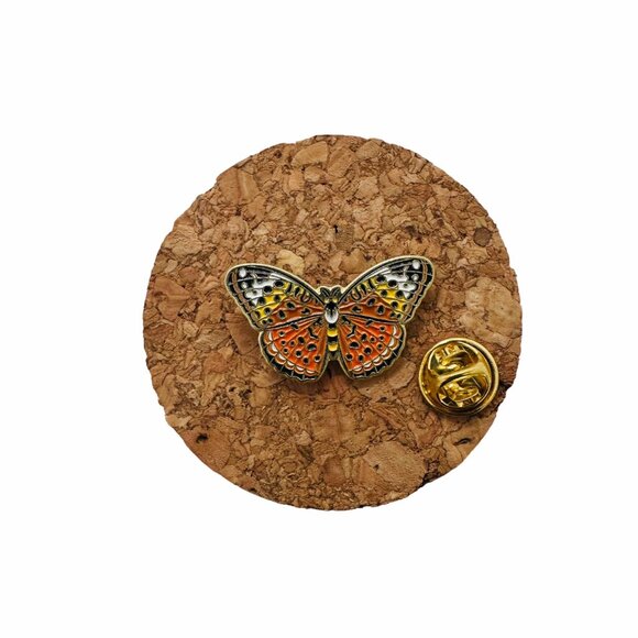 🦋Butterfly Enamel Pin Insect Animal Brooch Lapel Alloy Orange Black New Oz - Picture 3 of 5